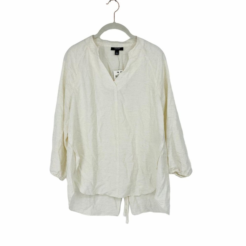 Alfani Linen 3/4 Sleeve Pullover Blouse Tops S NEW - Picture 2 of 5